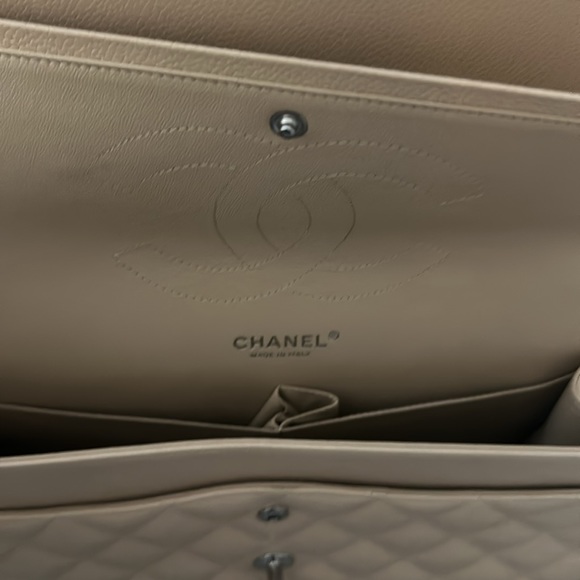 Authentic Chanel Beige Caviar Jumbo Double Flap Bag, excellent condition. - Picture 6 of 7